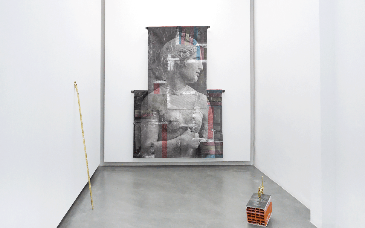 Installation view of Malek Gnaoui's artworks in group show ‘Untitled 2’, Selma Feriani Gallery, Sidi Bou Saïd, 2022. Courtesy of the artist and Selma Feriani Gallery.