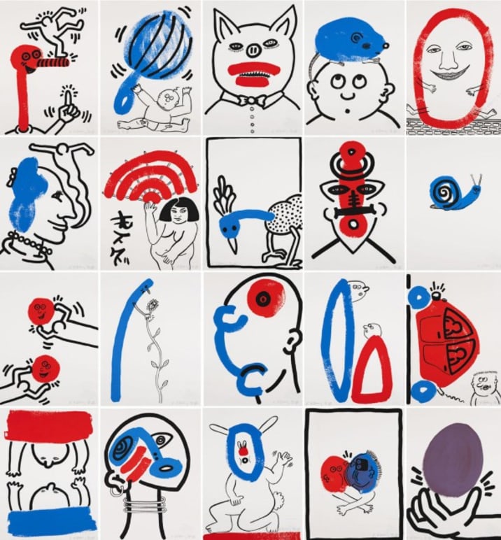 Keith Haring、The Story of Jason 131、希少画集画、新品額装付、choco-