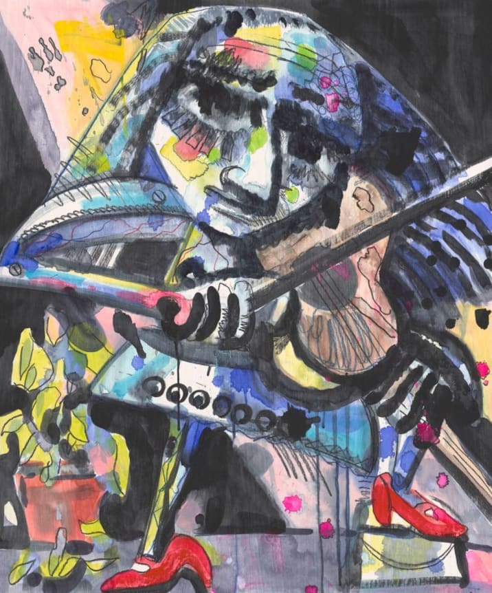 Robot Playing Violin by Dana Schutz (2019)