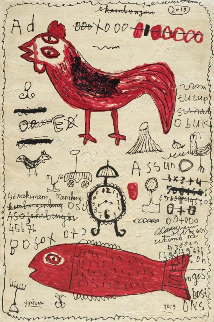 ミャンマー　有名画家　Soe Aung 漁船と夕日 絵画 ミャンマー 有名画家 Soe Aung 漁船と夕日 絵画