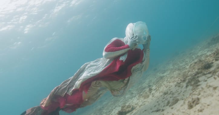 Laure Prouvost, Sous Les Flots Les Âmes Sont (still), 2024. Production Mucem 2024-2025. Courtesy of the artist, Galerie Nathalie Obadia, Carlier Gebauer, and Lisson Gallery. © Adagp, Paris, 2025