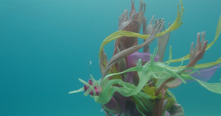 Laure Prouvost, Sous Les Flots Les Âmes Sont (still), 2024. Production Mucem 2024-2025. Courtesy of the artist, Galerie Nathalie Obadia, Carlier Gebauer, and Lisson Gallery. © Adagp, Paris, 2025