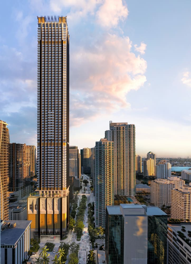Exterior rendering 888 Brickell by Dolce&Gabbana and JDS Development Group. Image Credits: JDS Development Group.