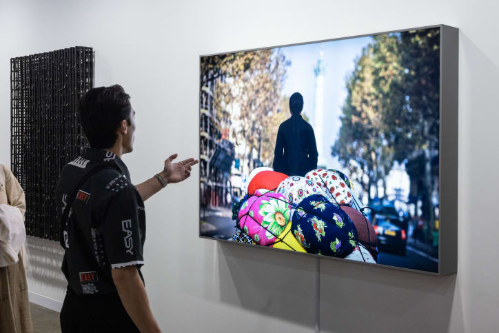Thread Routes, 2010-2019, by Kimsooja, presented by Axel Vervoordt Gallery at Art Basel Hong Kong 2024.