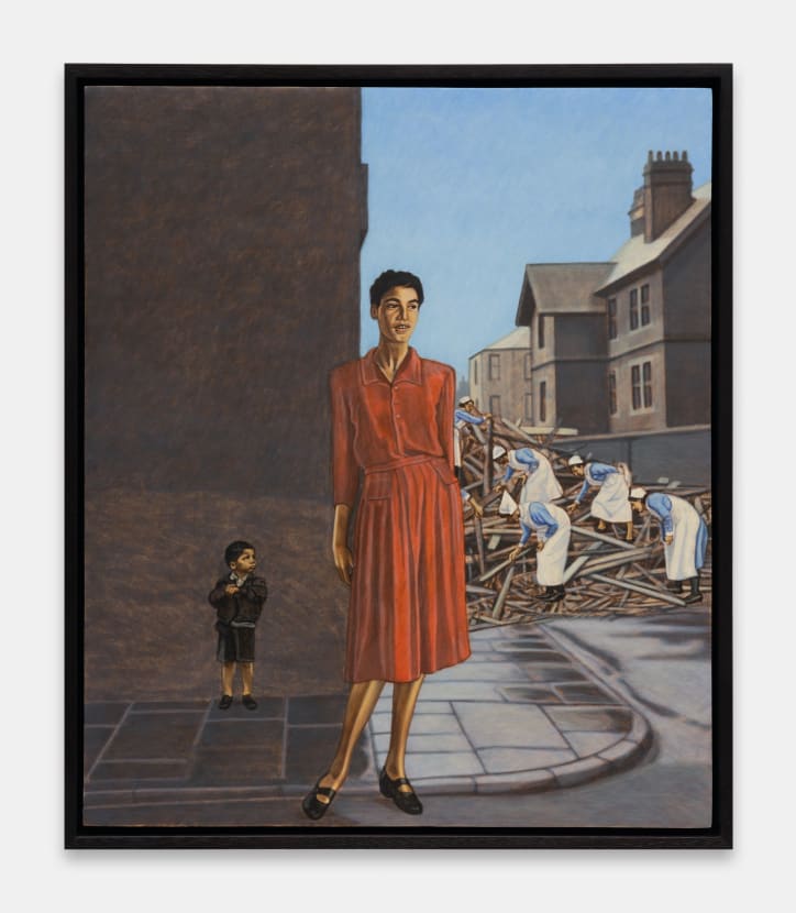 Hannah Quinlan and Rosie Hastings, Woman and child; reconstruction, 2024. Photography by Josef Konczak. Courtesy of the artists and Arcadia Missa. This egg tempera painting is one of the works Arcadia Missa will soon present at Art Basel Hong Kong.