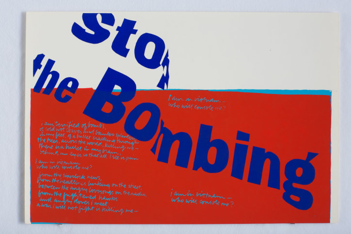 Corita Kent, stop the bombing, 1967 © 2024, Corita Art Center, corita.org