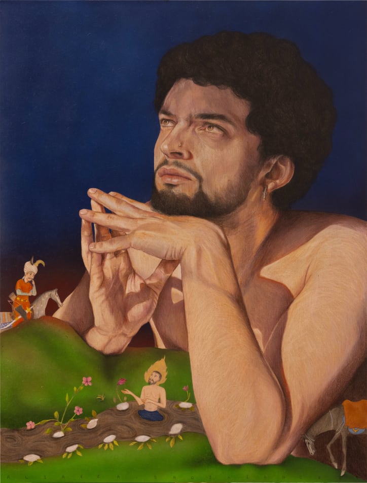 Alireza Shojaian, Le Démon Blanc et l'Arbre en Feu (Elyas), 2024. Courtesy of the artist and Galerie Bendana-Pinel.