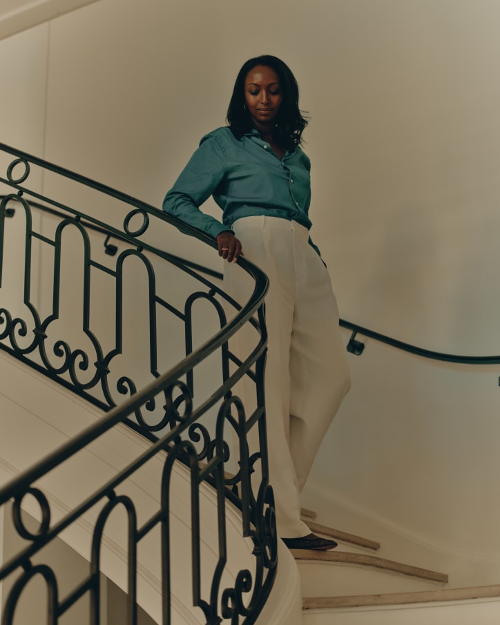 Mariane Ibrahim in her gallery avenue Matignon, Paris, 2024. Photograph by Inès Manai for Art Basel.