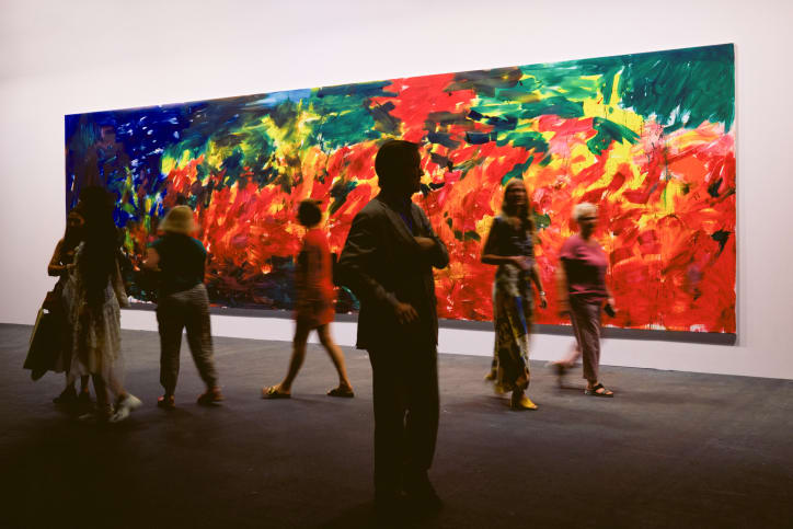 Untitled, 2019, by Herbert Brandl, presented by Galerie nächst St. Stephan Rosemarie Schwarzwälder and Galerie Bärbel Grässlin in the Unlimited sector at Art Basel in Basel 2026. Photography by Matthieu Croizier.