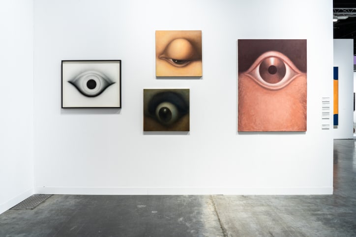 David Nolan Gallery’s booth at Art Basel Miami Beach 2024, with works by Rodolfo Abularach.