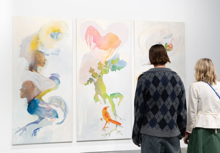 Suzanne Jackson, Triptych for Steven, 1974, presented by Ortuzar at Art Basel Miami Beach 2024.