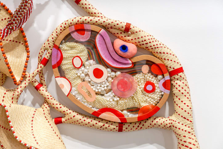 Detail of a work by Maria Nepomuceno presented by A Gentil Carioca at Art Basel Miami Beach 2025.