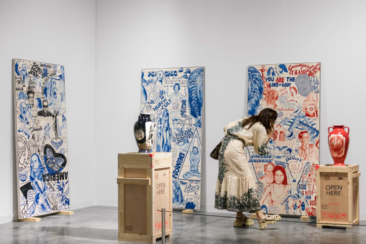 View of Renata Petersen's work presented by Pequod Co. at Art Basel Miami Beach 2025.