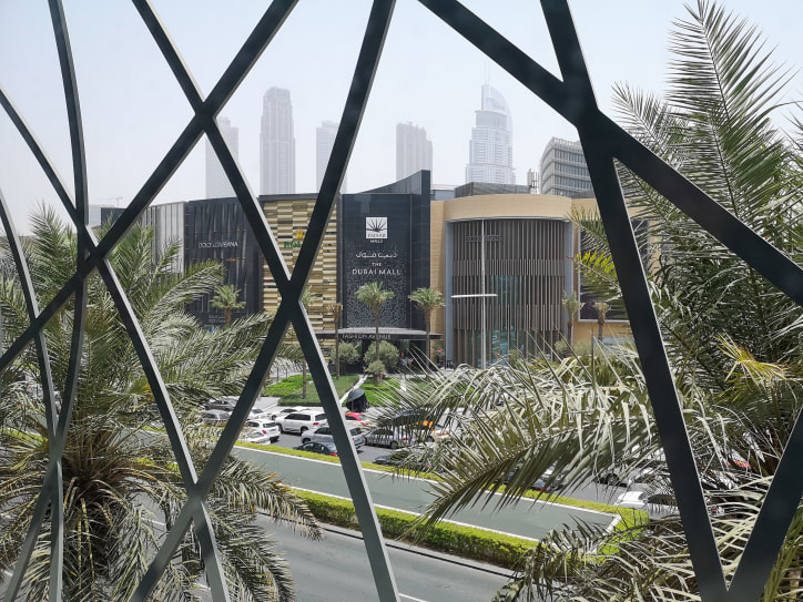 View of Dubai's mall from a window. Photograph by Håkan Dahlström.