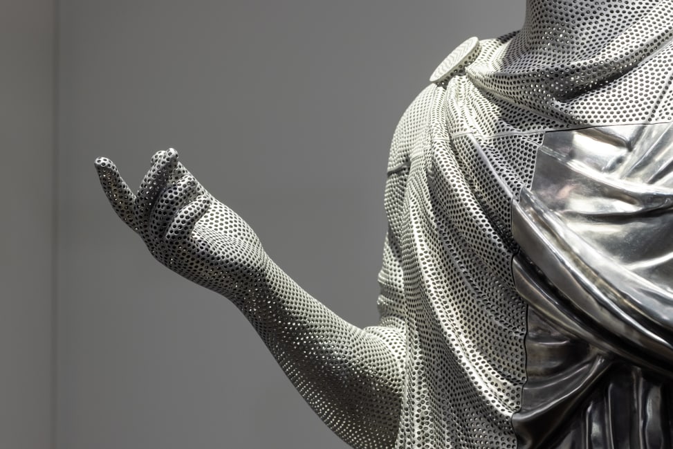 Detail of an artwork by Oliver Laric, presented by Galeria Pedro Cera at Art Basel Hong Kong 2024.