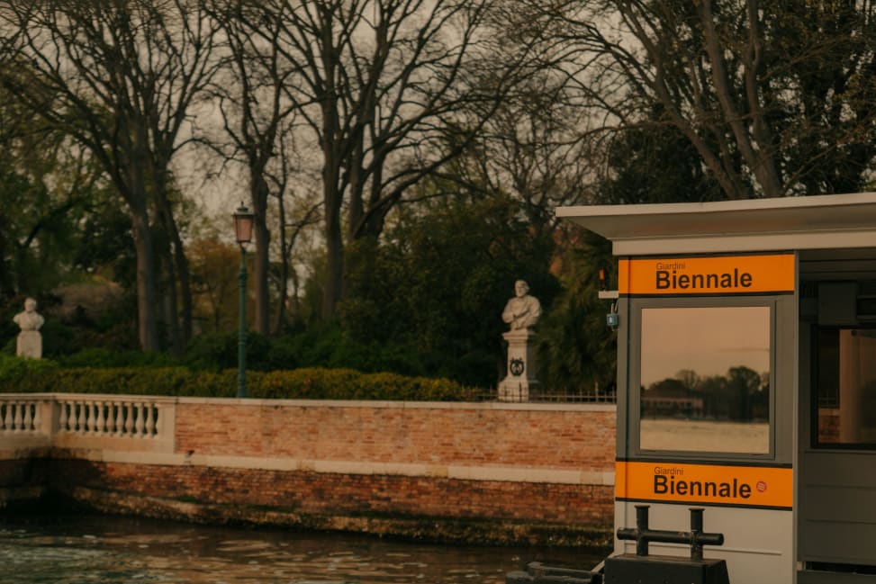 The Giardini della Biennale, where the city's prestigious cultural biennials unfold, April 2025. Photography by Julius Hirtzberger for Art Basel.