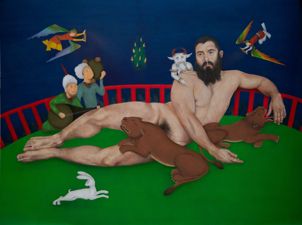 Alireza Shojaian, Le Démon Blanc et l'Arbre en Feu (Arthur), 2024. Courtesy of the artist and Galerie Bendana-Pinel.