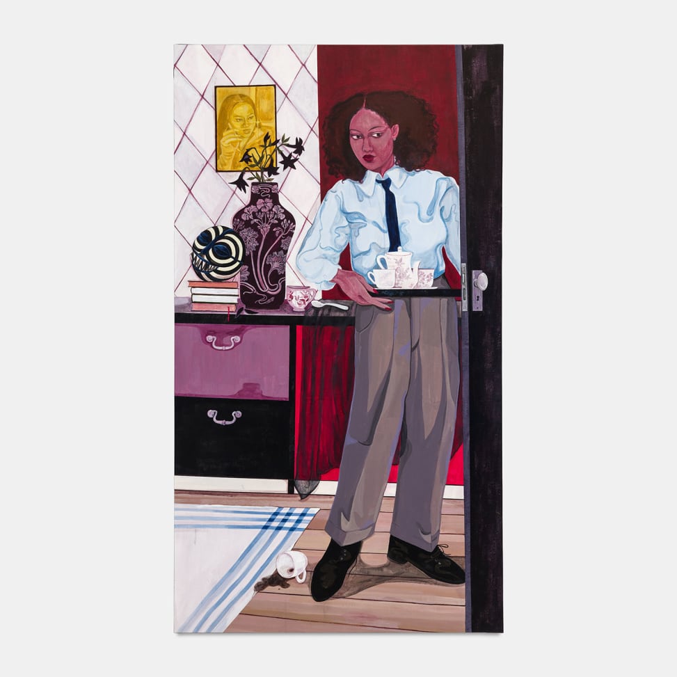 Maty Biayenda, Masque bleu et café, 2024. Courtesy of the artist and Galerie Double V.