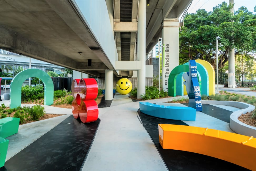 The Underline’s sculpture garden.