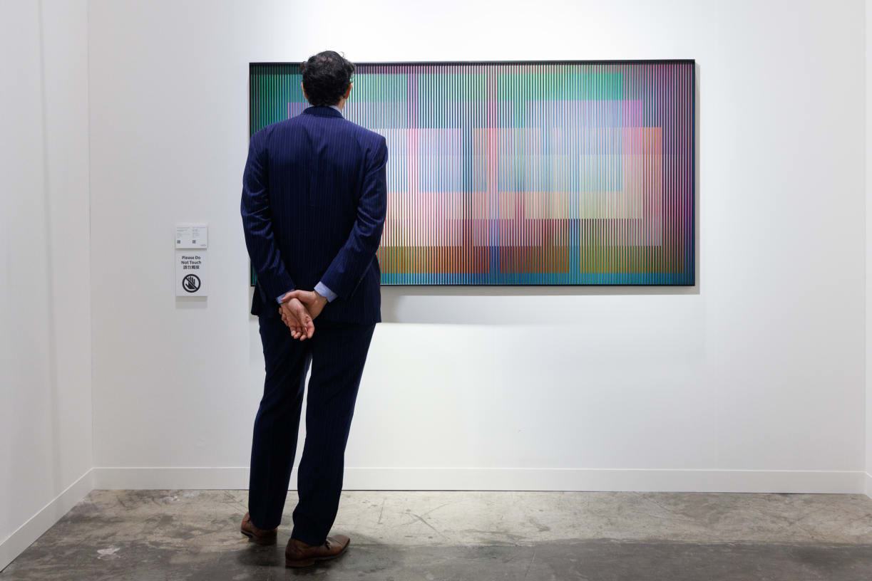 Carlos Cruz-Diez’s work, presented by Galeria Cayon at Art Basel Hong Kong 2024.