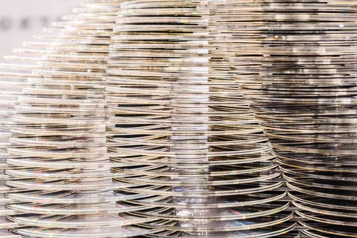Detail of an artwork by Tara Donovan presented by Pace Gallery at Art Basel Miami Beach 2024.