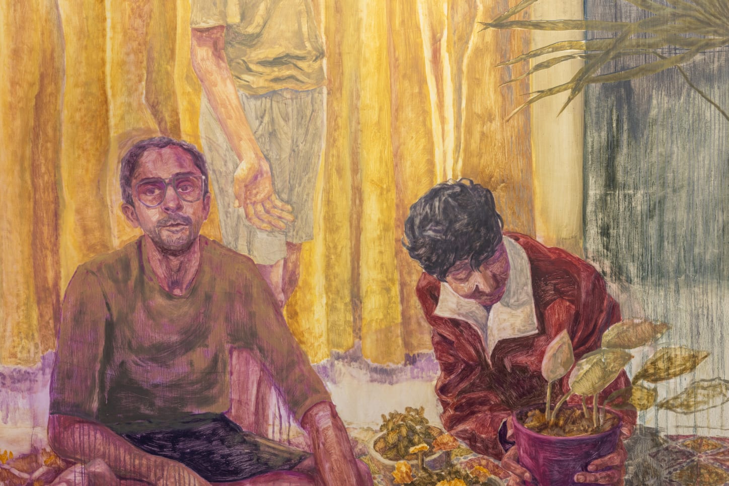 Detail of Dears, 2024, by Fiza Khatri, presented by Jhaveri Contemporary at Art Basel Hong Kong 2024.