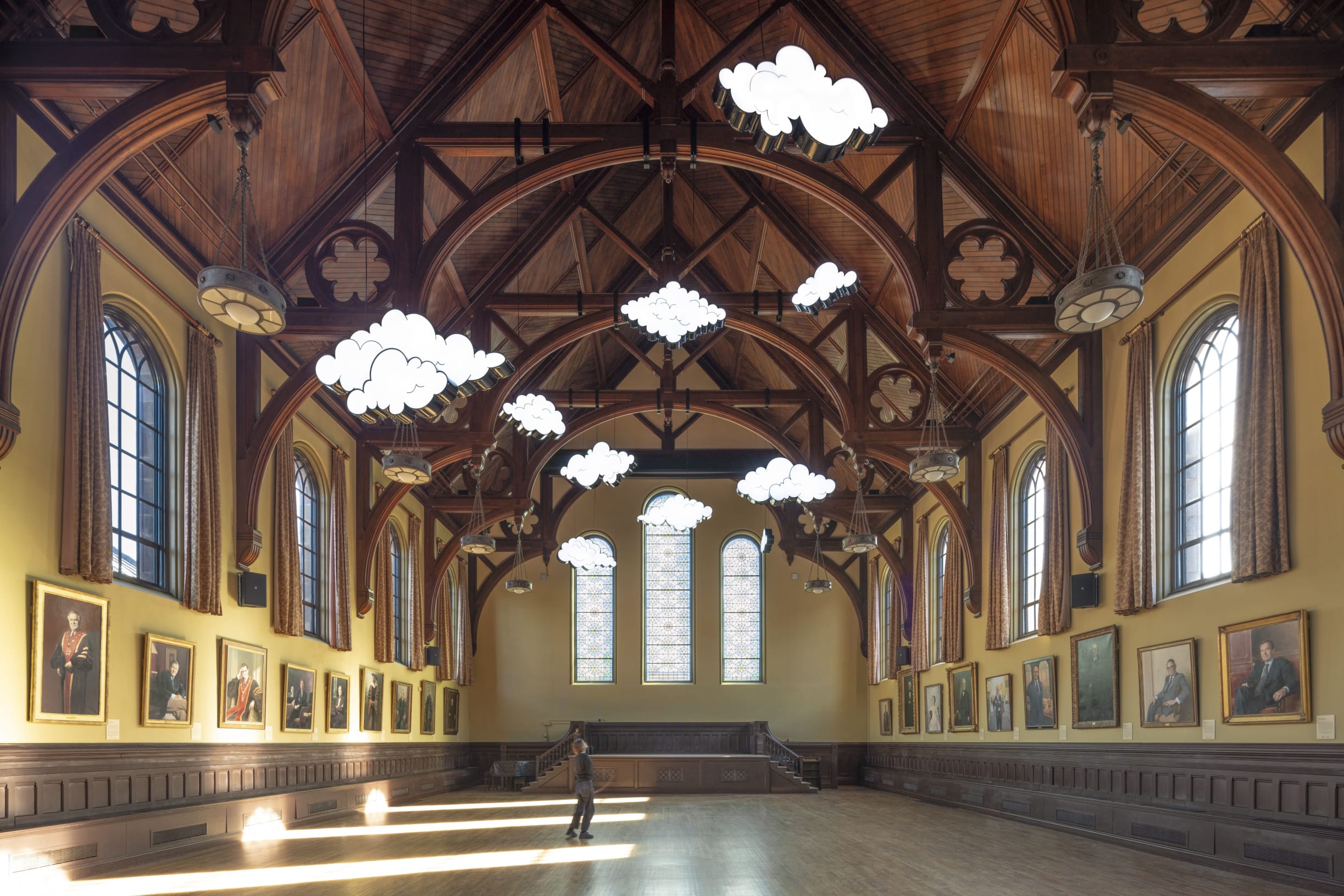 Sanford Biggers, Unsui (Cloud Forest), 2025. Installation view at Brown University, Providence, RI. Photography: Michael Vahrenwald. Courtesy the Artist and Brown University.