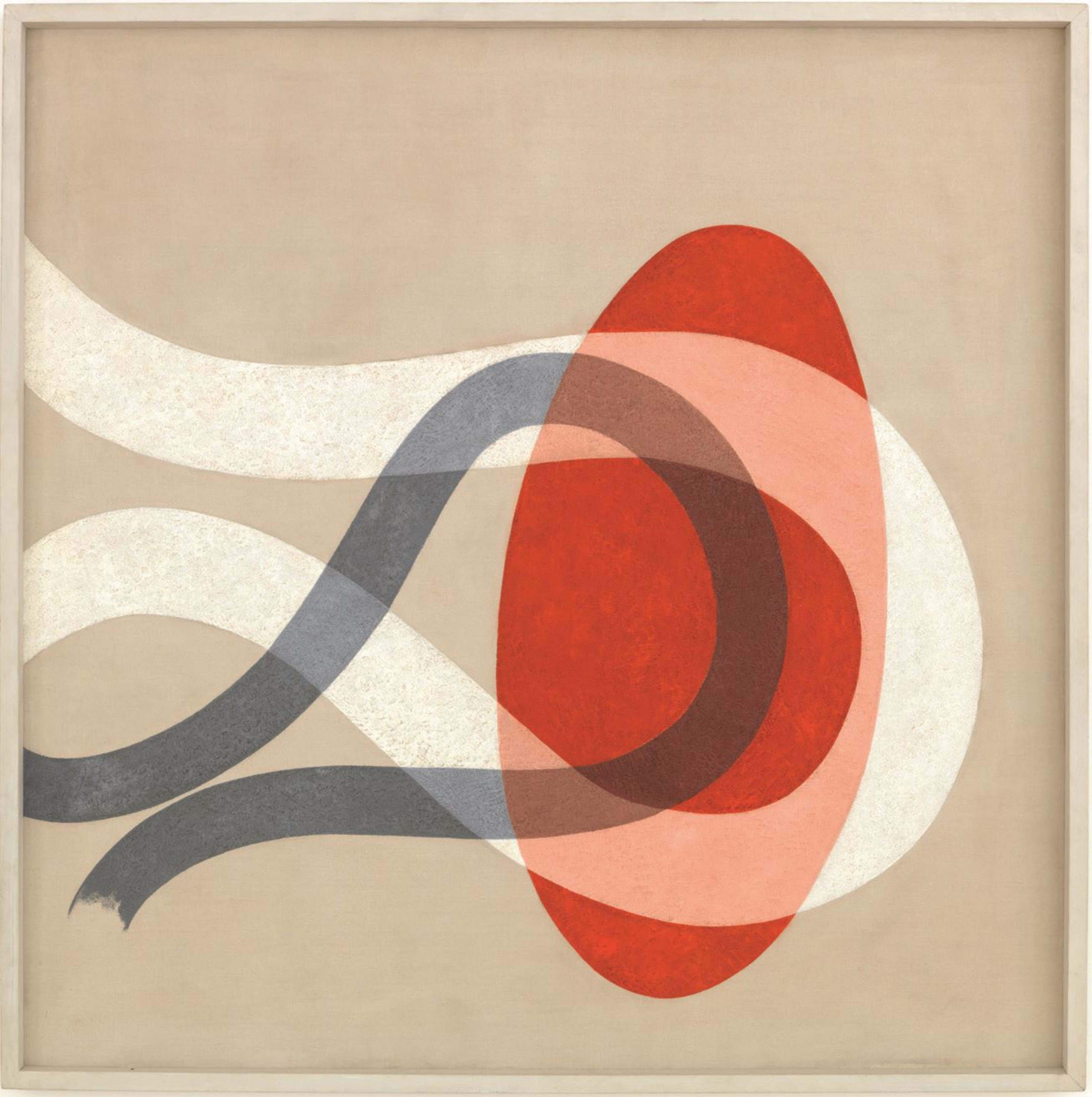 拉斯洛·莫霍利-纳吉，CH Space 6，1941。布面油画。 © 拉斯洛·莫霍利·纳吉。由 László Moholy-Nagy 庄园和 Galerie Le Minotaure 提供。