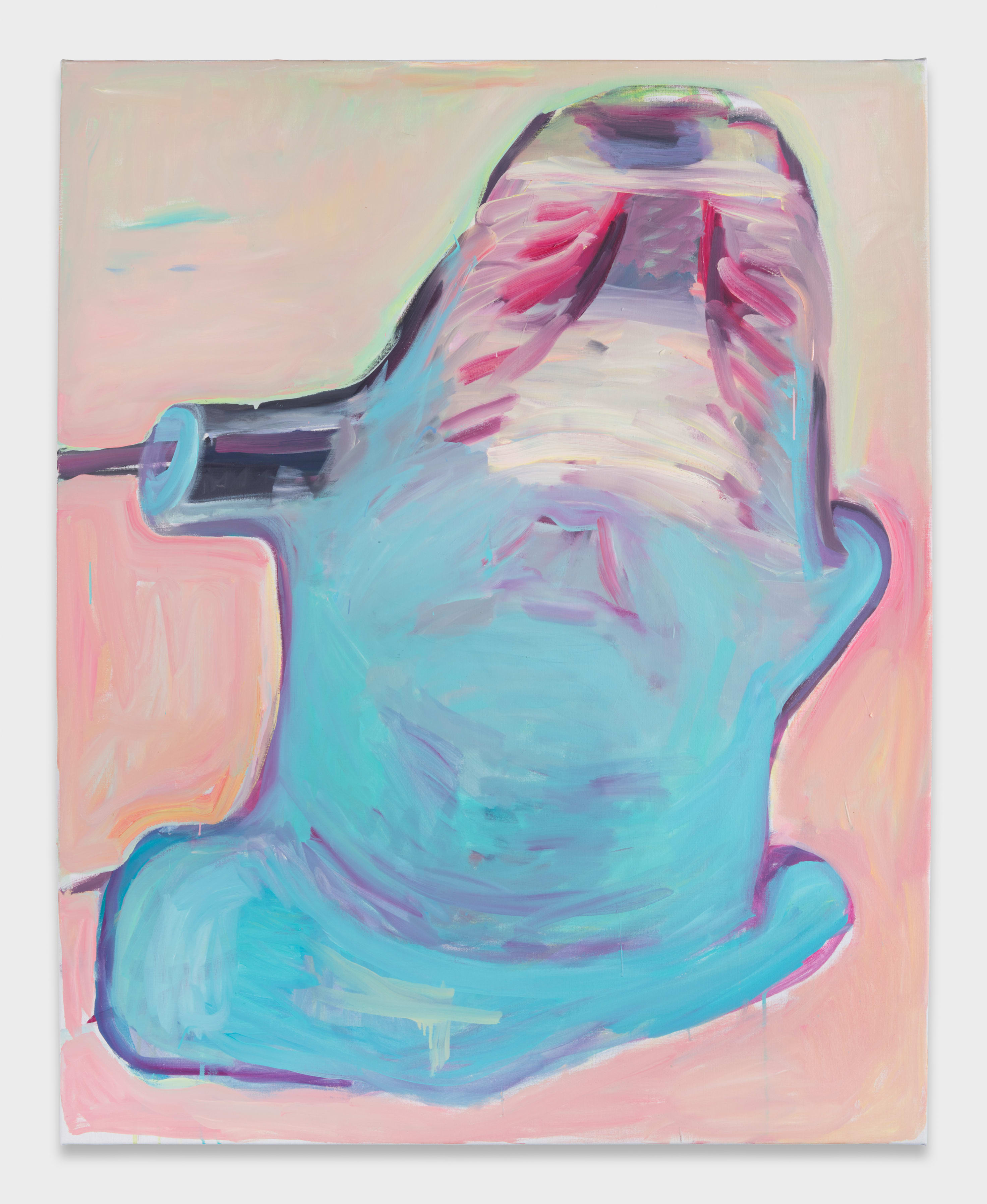 玛丽亚·拉斯尼格 (Maria Lassnig)，布劳尔·韦彻 (Blauer Weicher)，1998 年。© 玛丽亚·拉斯尼格 (Maria Lassnig)。由艺术家和 Petzel 画廊提供。