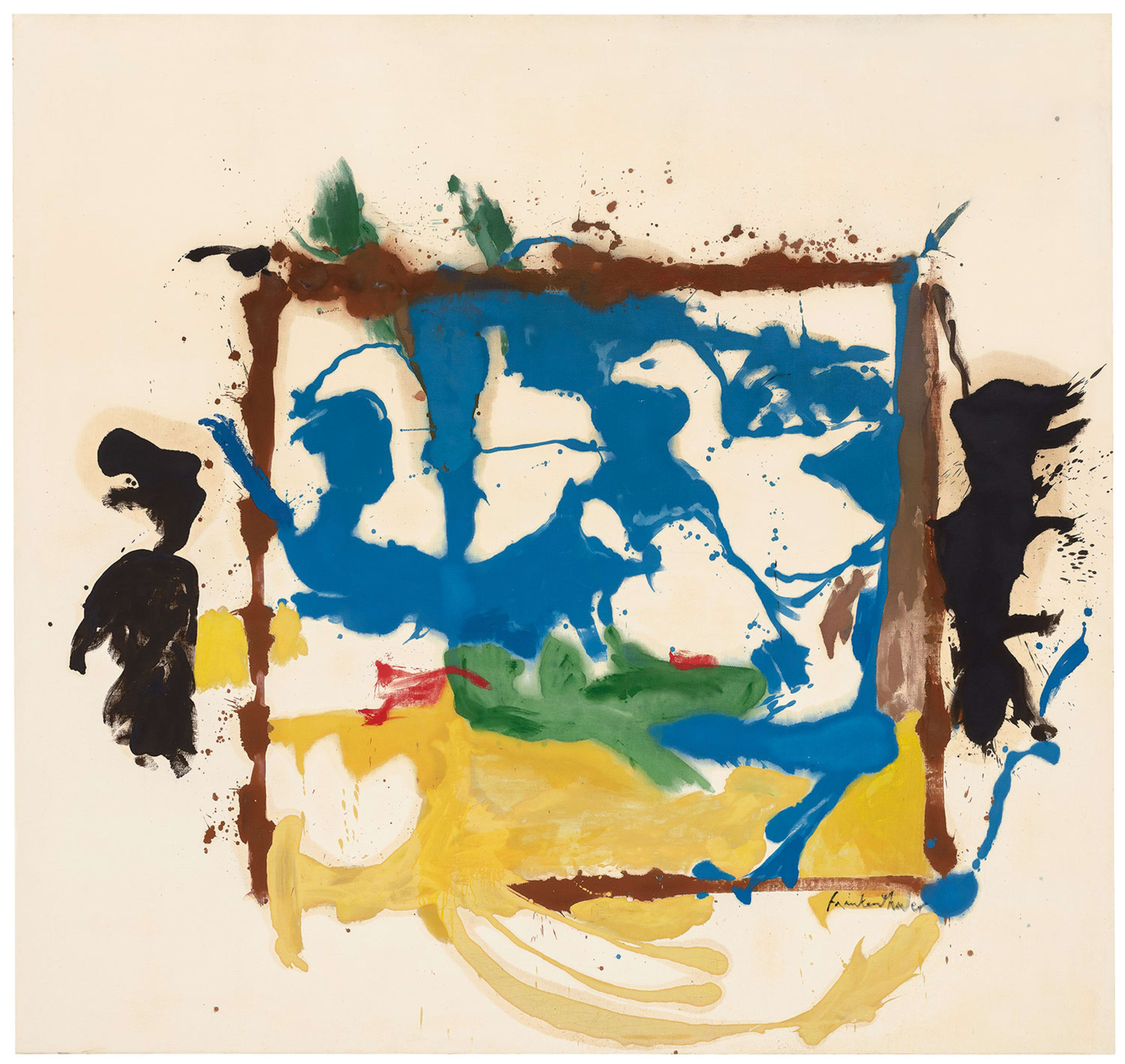 海伦·弗兰肯瑟勒，《天鹅湖1》，1961年。© 海伦·弗兰肯瑟勒。图片由艺术家和雅尔斯美术馆提供。