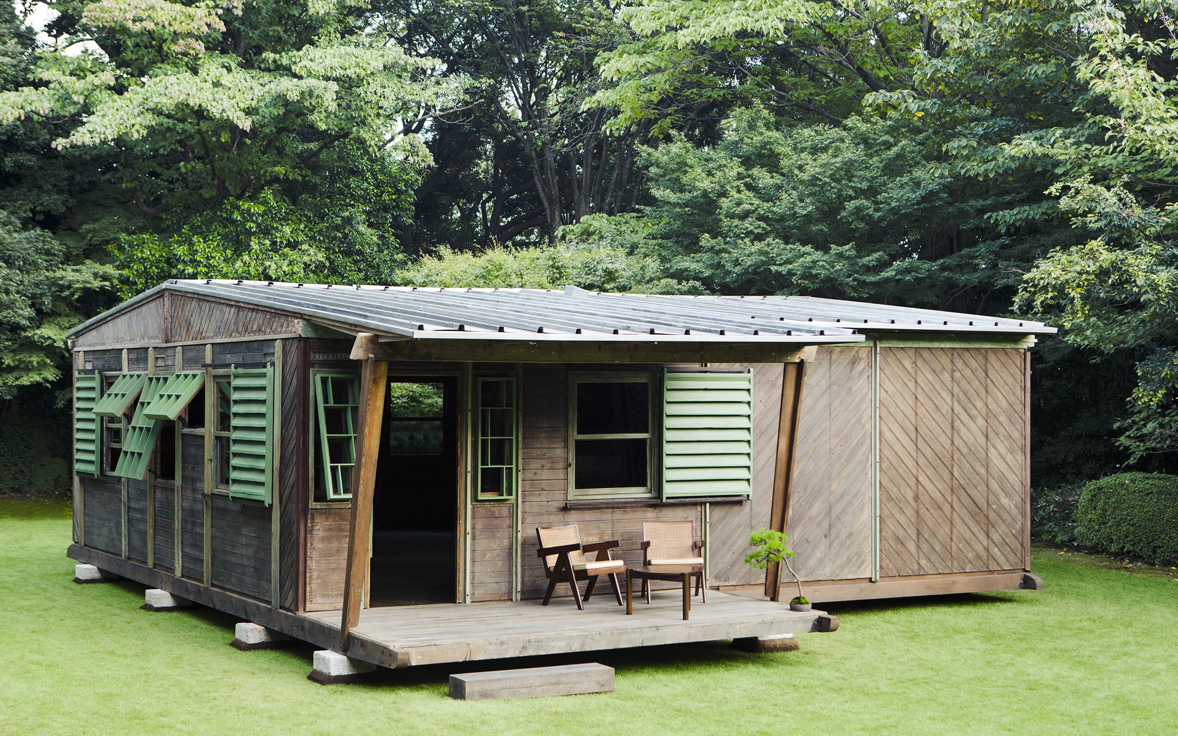 Jean Prouvé and Pierre Jeanneret, F 8X8 BCC Demountable House, 1941. Constructional system Jean Prouvé / Architect Jean Pierre Jeanneret Exhibited at the French Embassy in Tokyo, 2016 © Galerie Patrick Seguin.