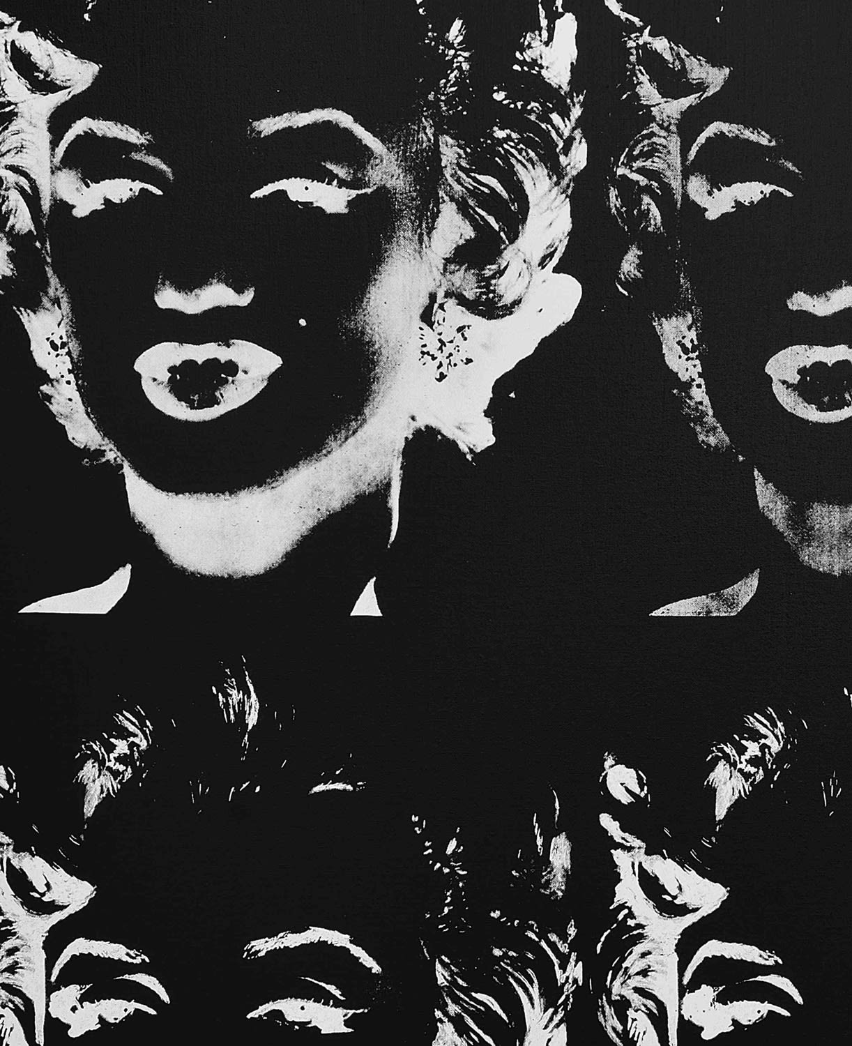 Andy Warhol, Four Marilyns (Reversal), 1979–1986. Courtesy Van de Weghe, New York City. 