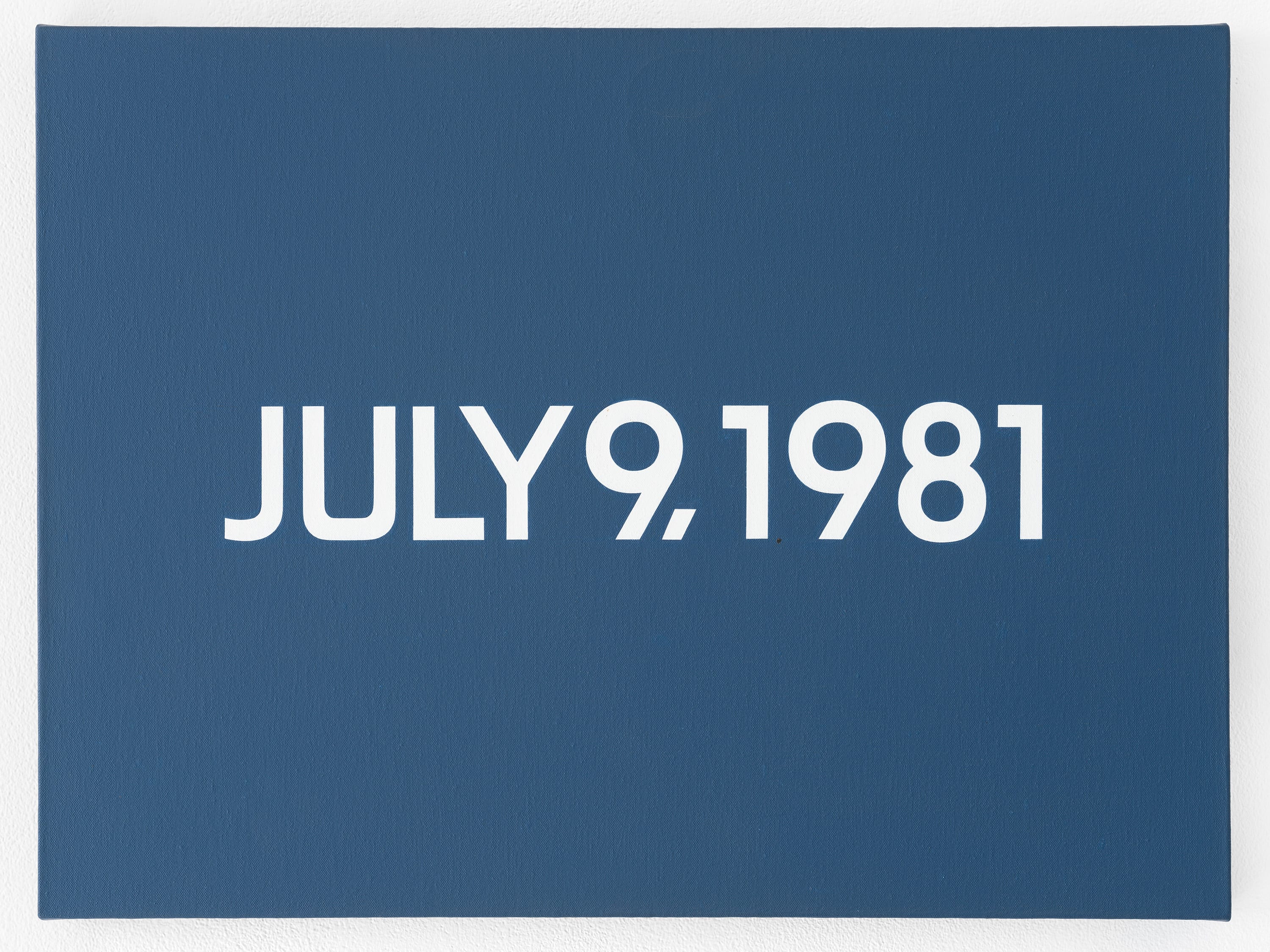 On Kawara, July 9, 1981, 1981. Courtesy of Nordenhake, Berlin, Stockholm, Mexico City. 