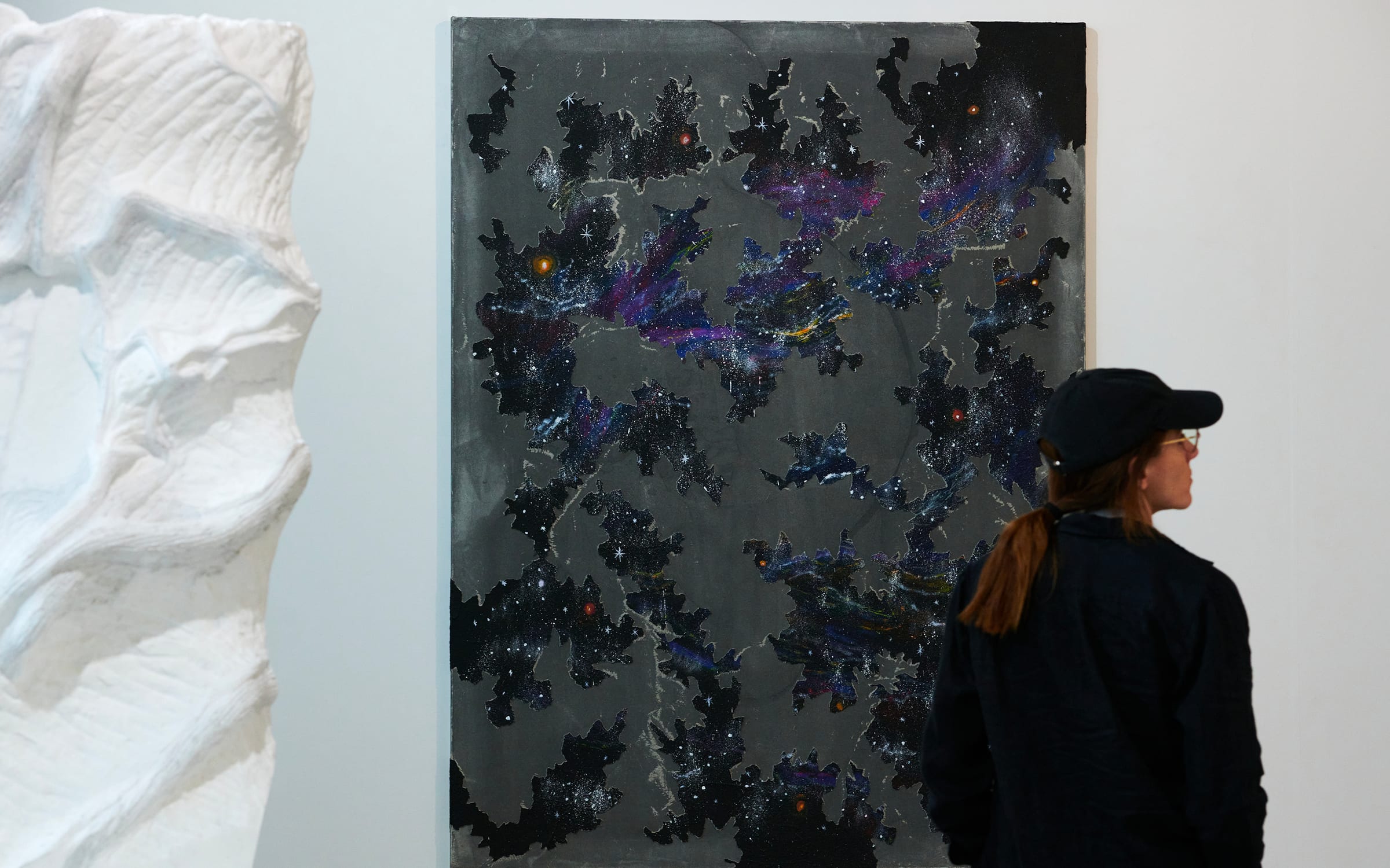 Installation view of Pace Gallery's booth at Art Basel 2023.