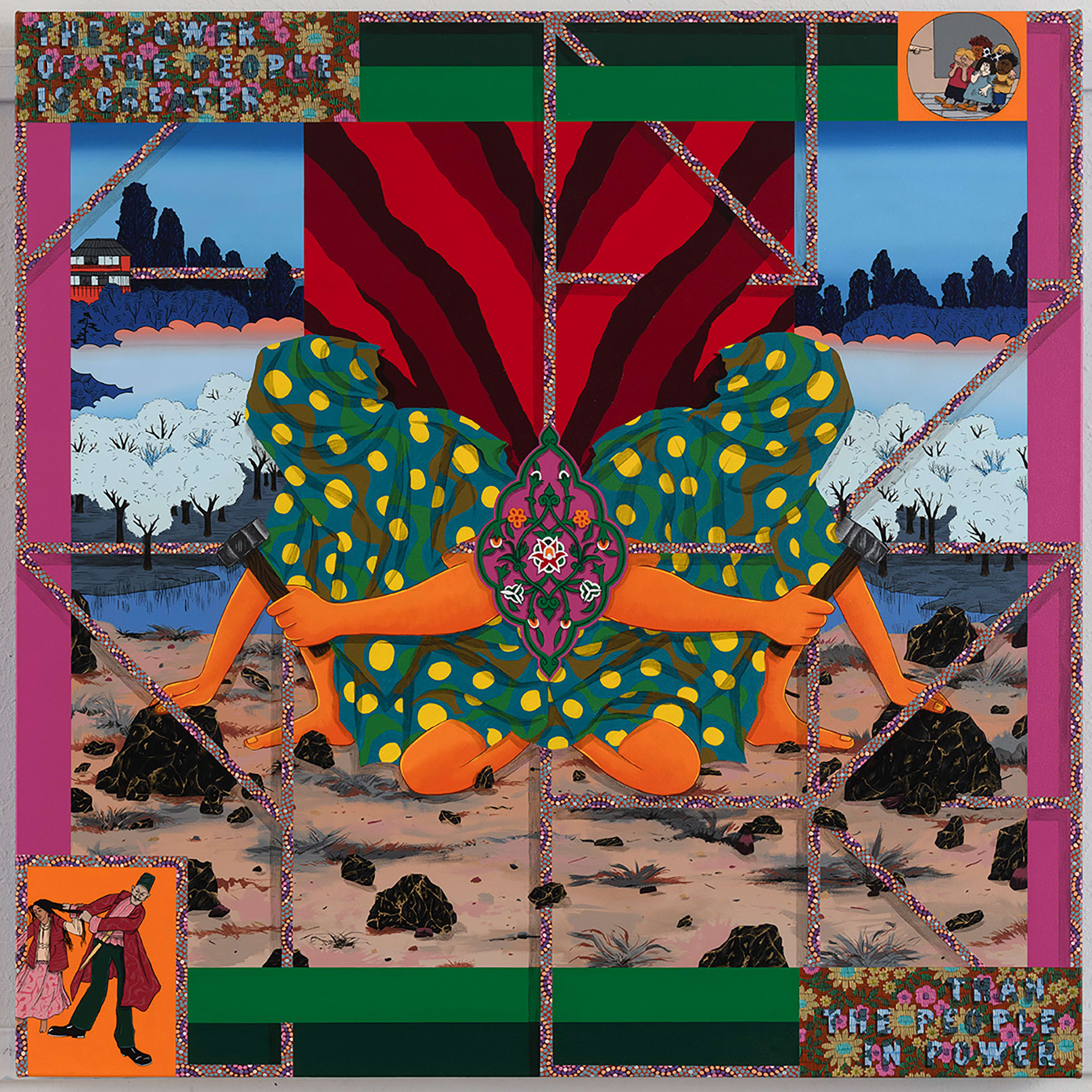 Amir H. Fallah, The Power of the People is Greater than the People in Power, 2023. Courtesy of the artist and Denny Gallery, New York and Hong Kong.