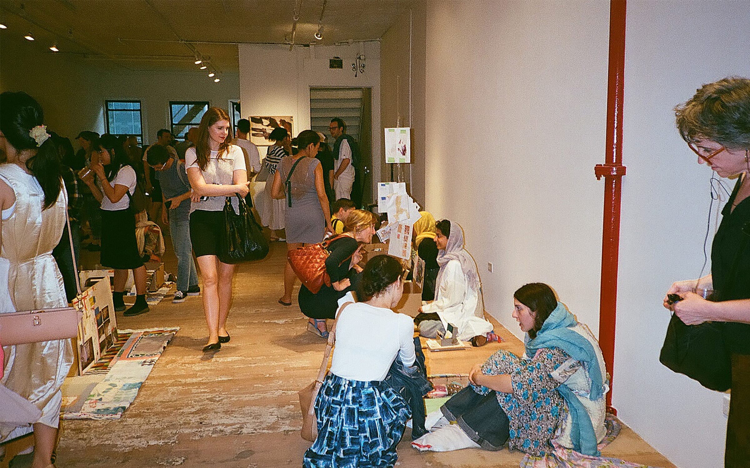 Opening performance for ‘Susan Cianciolo: if God COMes to visit You, HOW will you know? (the great tetrahedral kite)’, at Bridget Donahue, New York City, May 17, 2015. Cianciolo's was the fourth show to take place at the gallery. Courtesy of the artist and Bridget Donahue, New York City. Photo: Claire McKinney