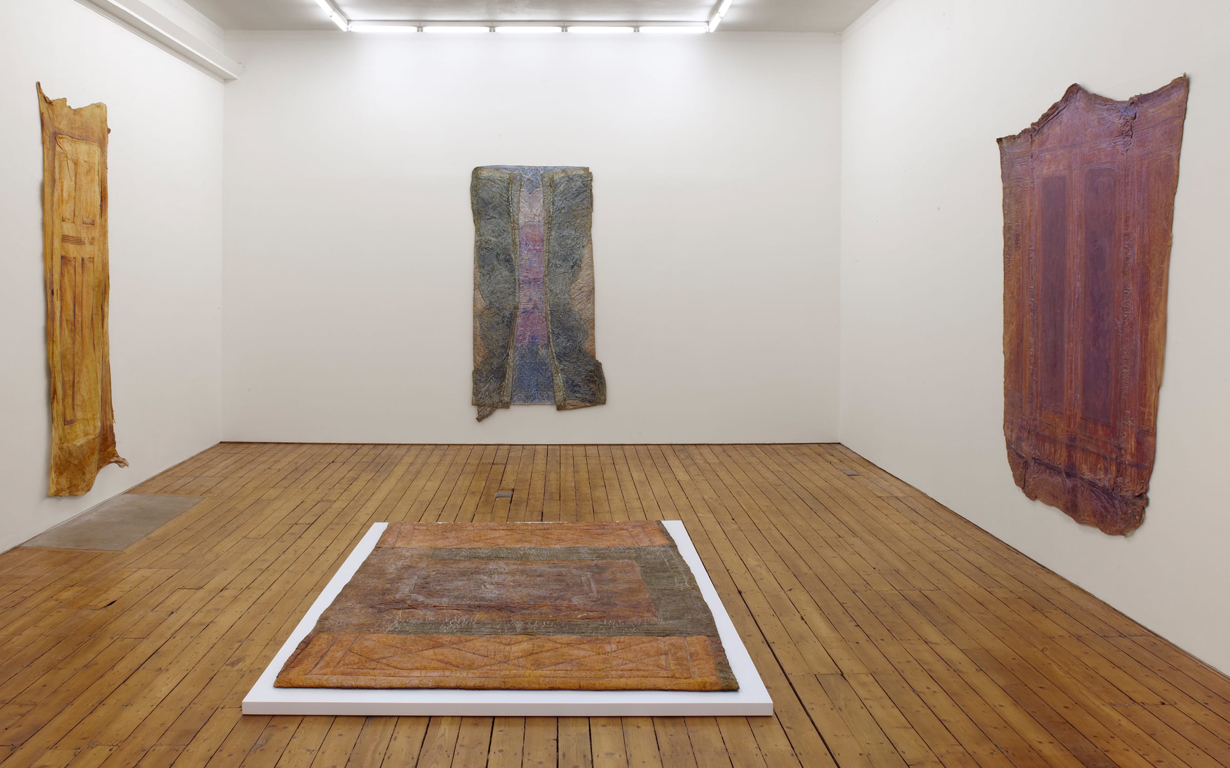 Installation view of Heidi Bucher's exhibition ‘Rooms are Surroundings, are Skins’, The Approach, 2013. Courtesy of The Approach, London. Photo by FXP Photography.