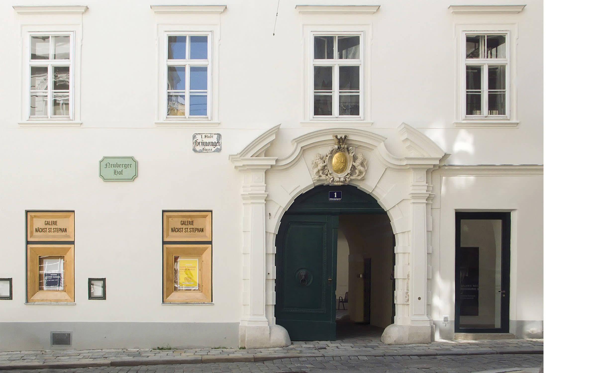 Exterior view of the gallery. Courtesy of Galerie nächst St. Stephan Rosemarie Schwarzwälder, Vienna.