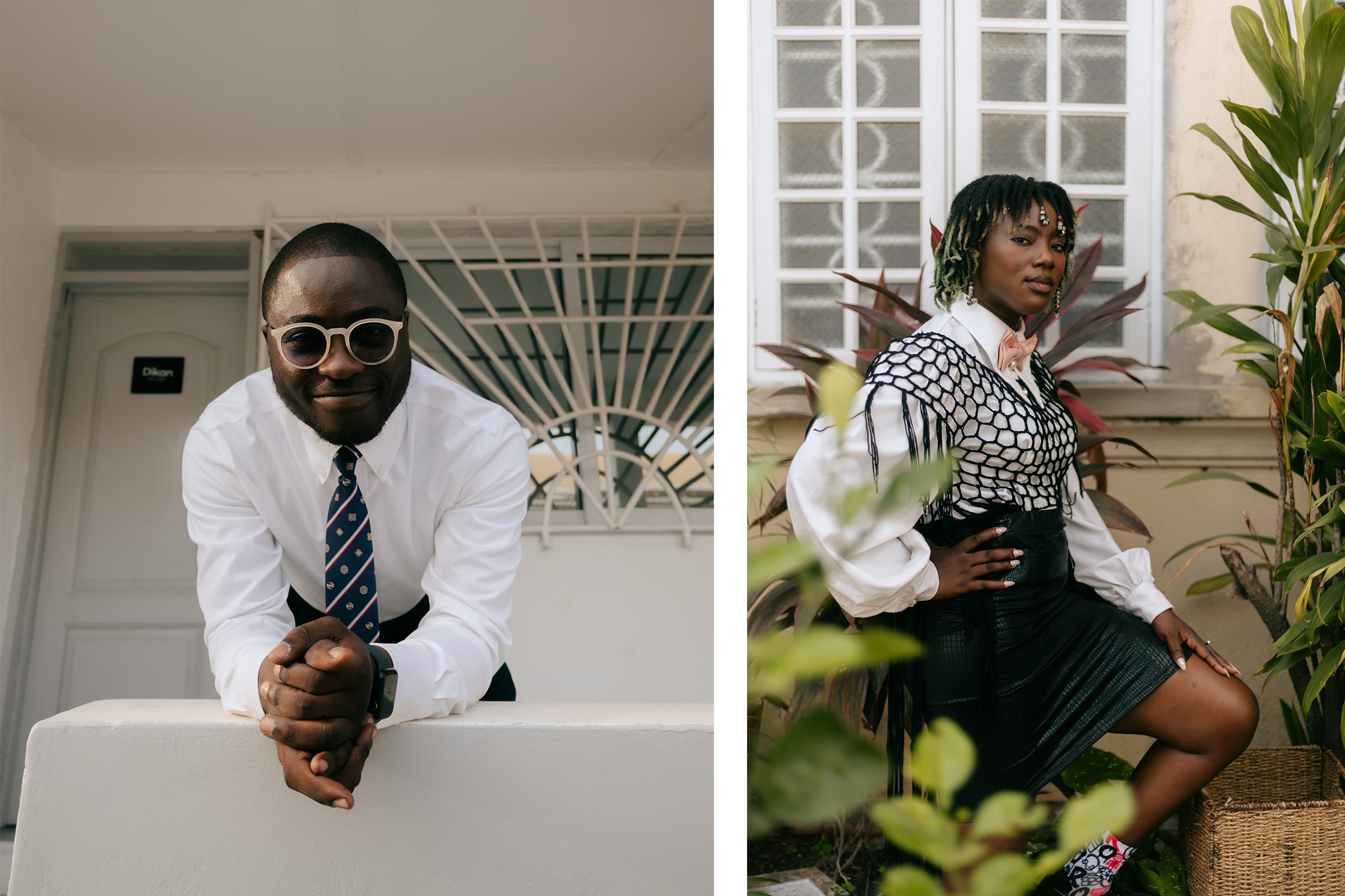 Paul Ninson and Poetra Asantewa. Photography by Rachel Seidu for Art Basel.