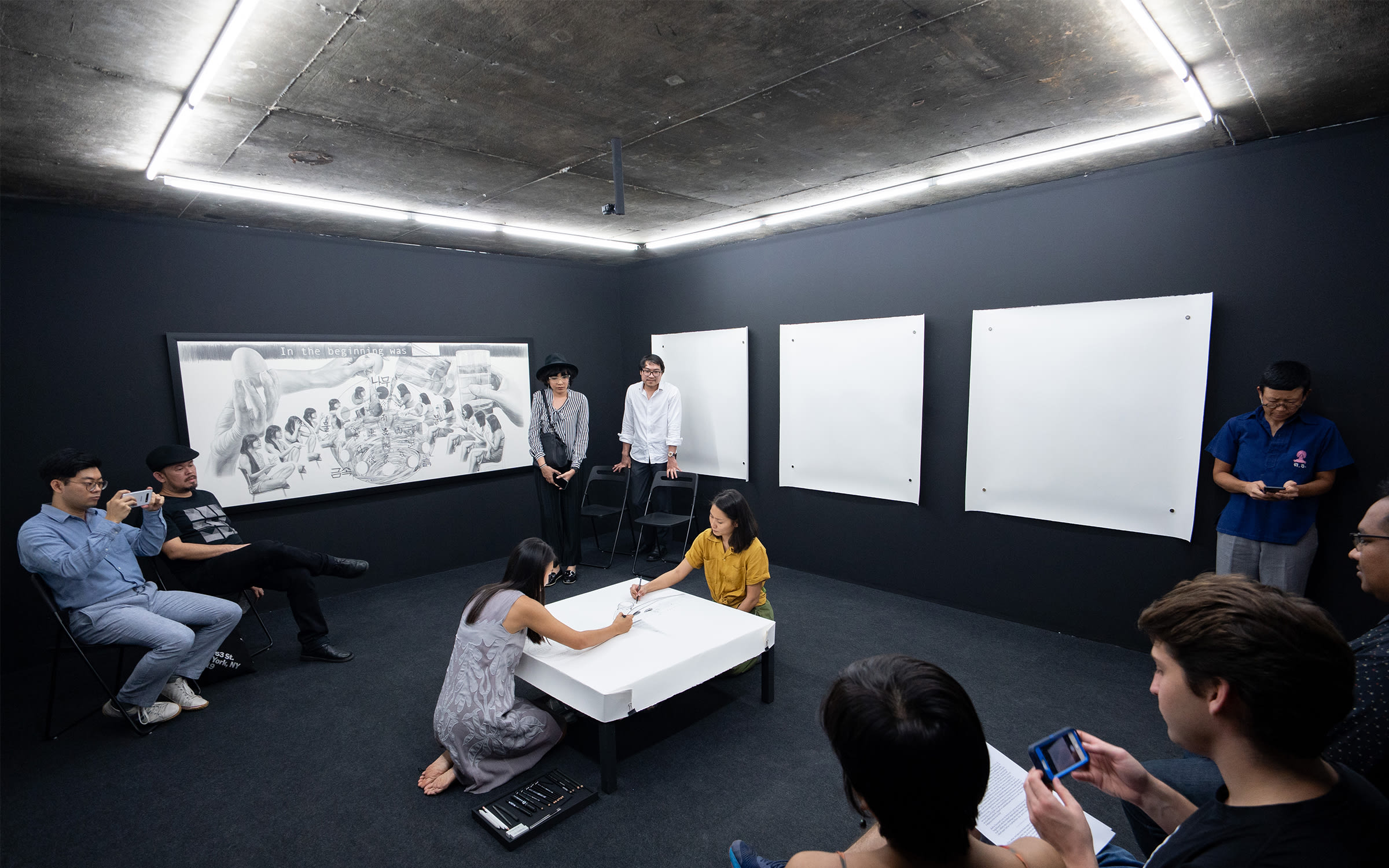 A view of Yujin Lee's exhibition 'Drawing Conversation 2.0', which took place at Gallery VER in December 2019. Courtesy of Gallery VER, Bangkok.