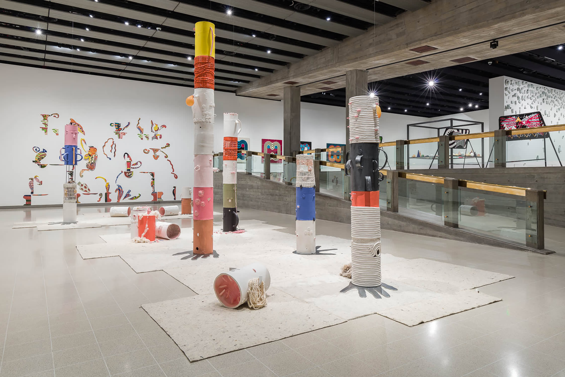 Installation view of works by Jonathan Baldock and Rachel Kneebone in the exhibition ‘Strange Clay: Ceramics in Contemporary Art’, Hayward Gallery, London, 2022–2023. Photo by Mark Blower. Courtesy of the Hayward Gallery.
