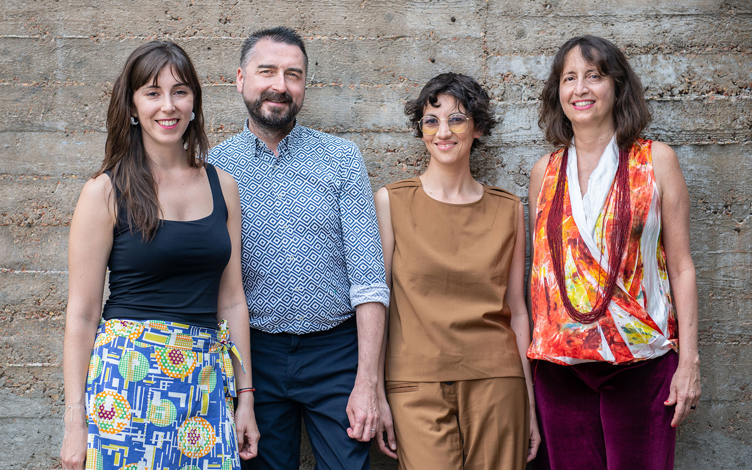 The curators of the 11th Berlin Biennale for Contemporary Art, from left to right: Renata Cervetto, Agustín Pérez Rubio, María Berríos, and Lisette Lagnado. Photo by F. Anthea Schaap.