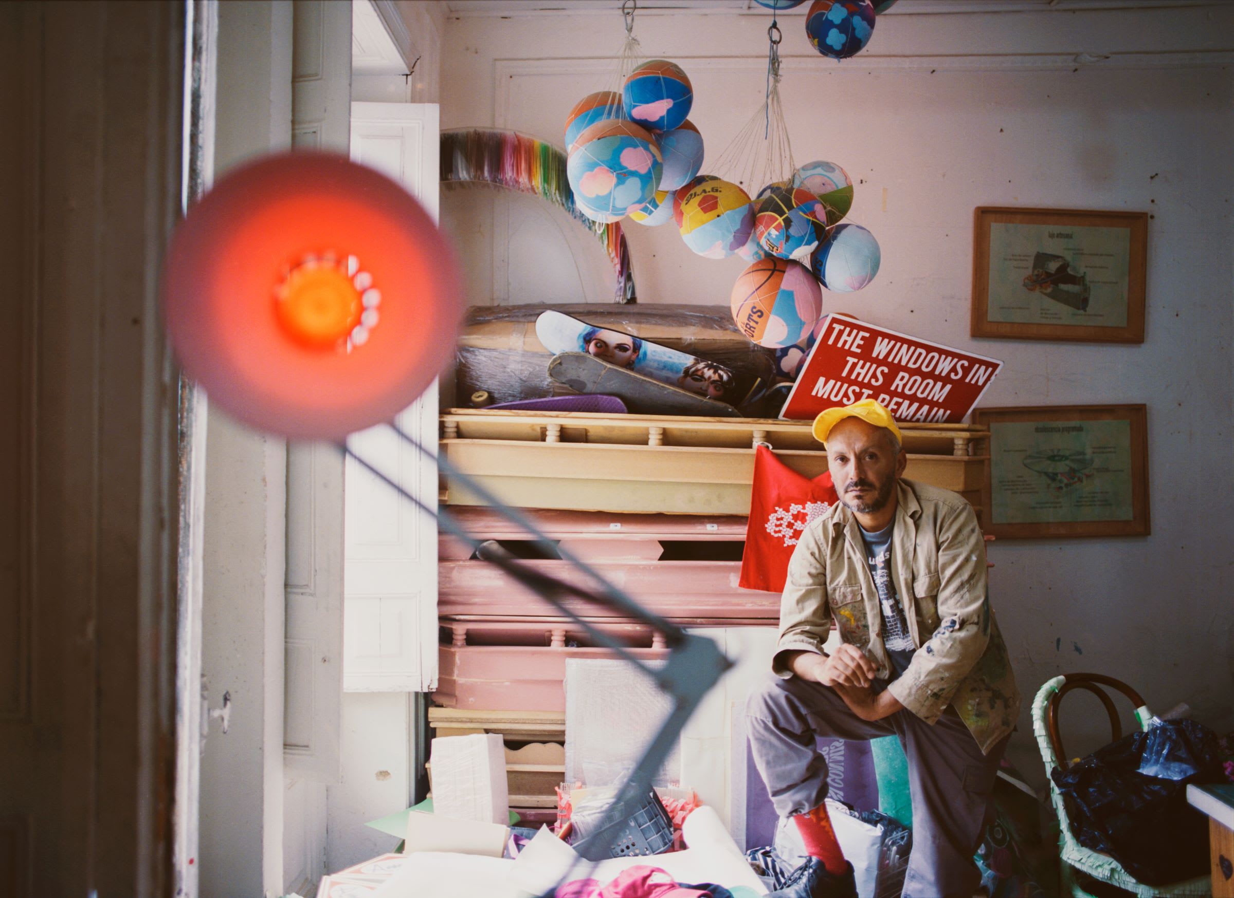 Artist Paulo Licona in his Bogotá studio. Photography by Faber Franco for Art Basel.