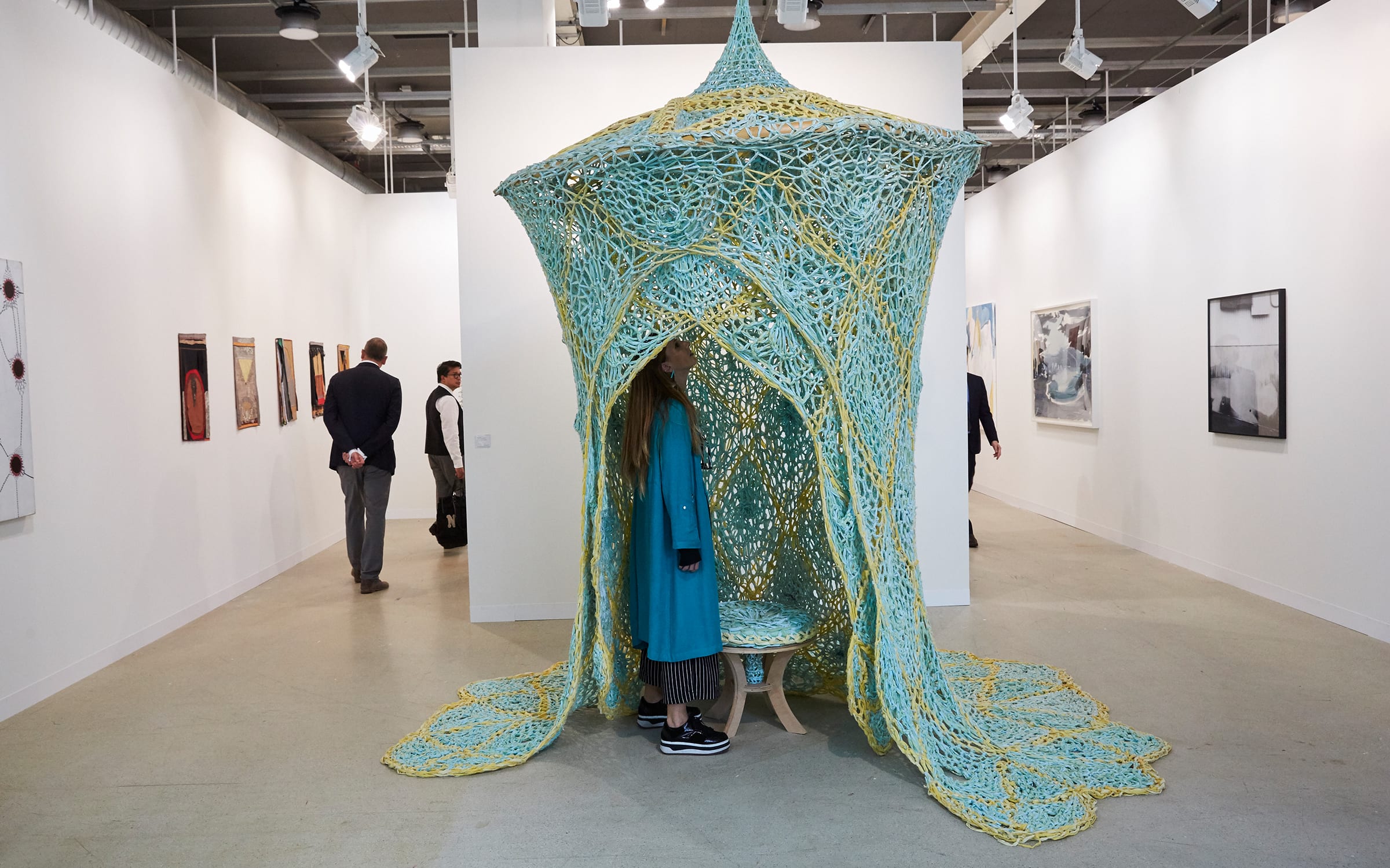 Installation view of a work by Ernesto Neto in Fortes D'Aloia & Gabriel's booth at Art Basel in Basel, 2018.