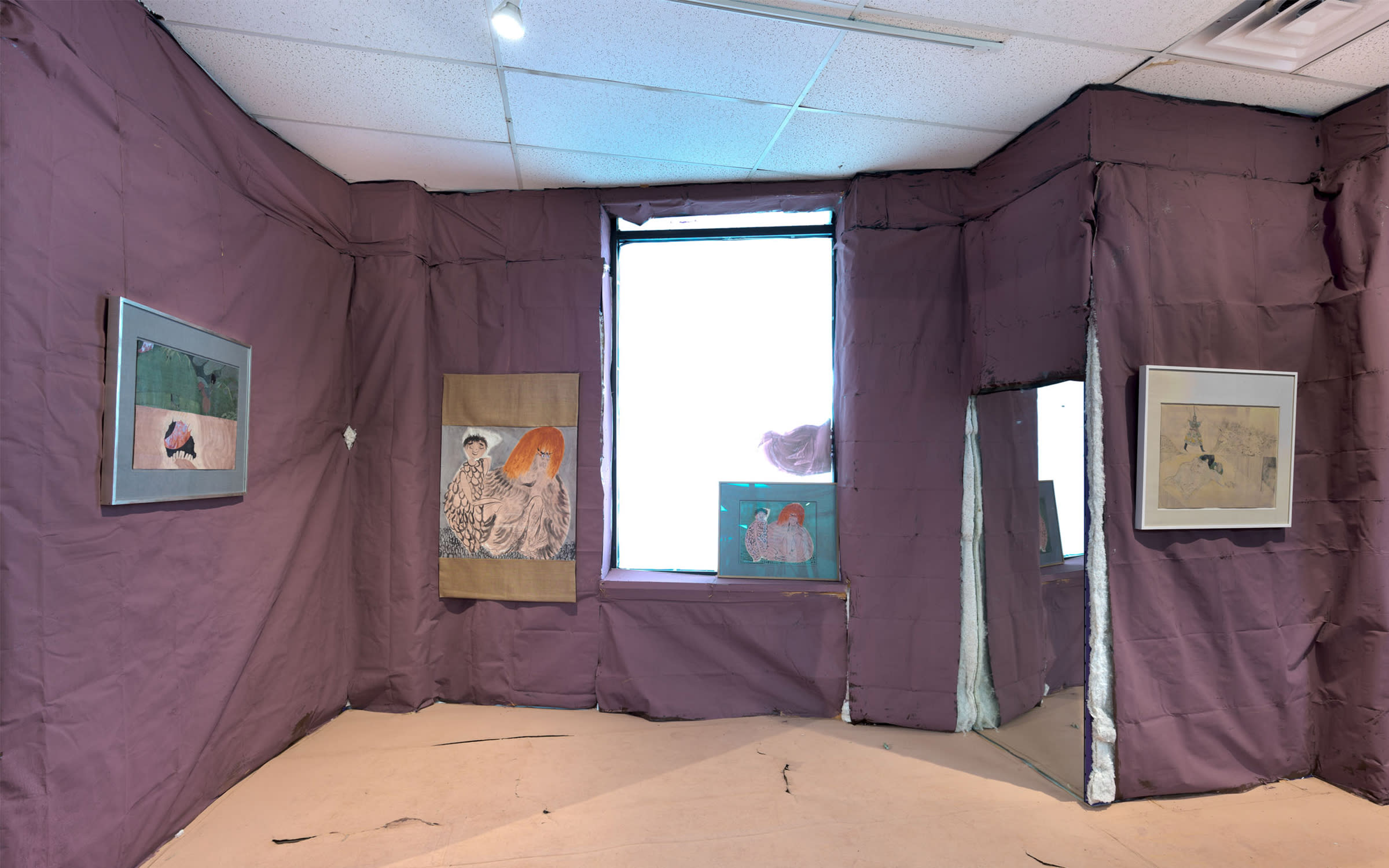 Installation view of Kai Althoff's exhibition 'Häuptling Klapperndes Geschirr', TRAMPS, New York City, October 2018 - January 2019. Courtesy of Gladstone Gallery, New York City; TRAMPS, New York City; and Michael Werner Gallery, New York City and London.