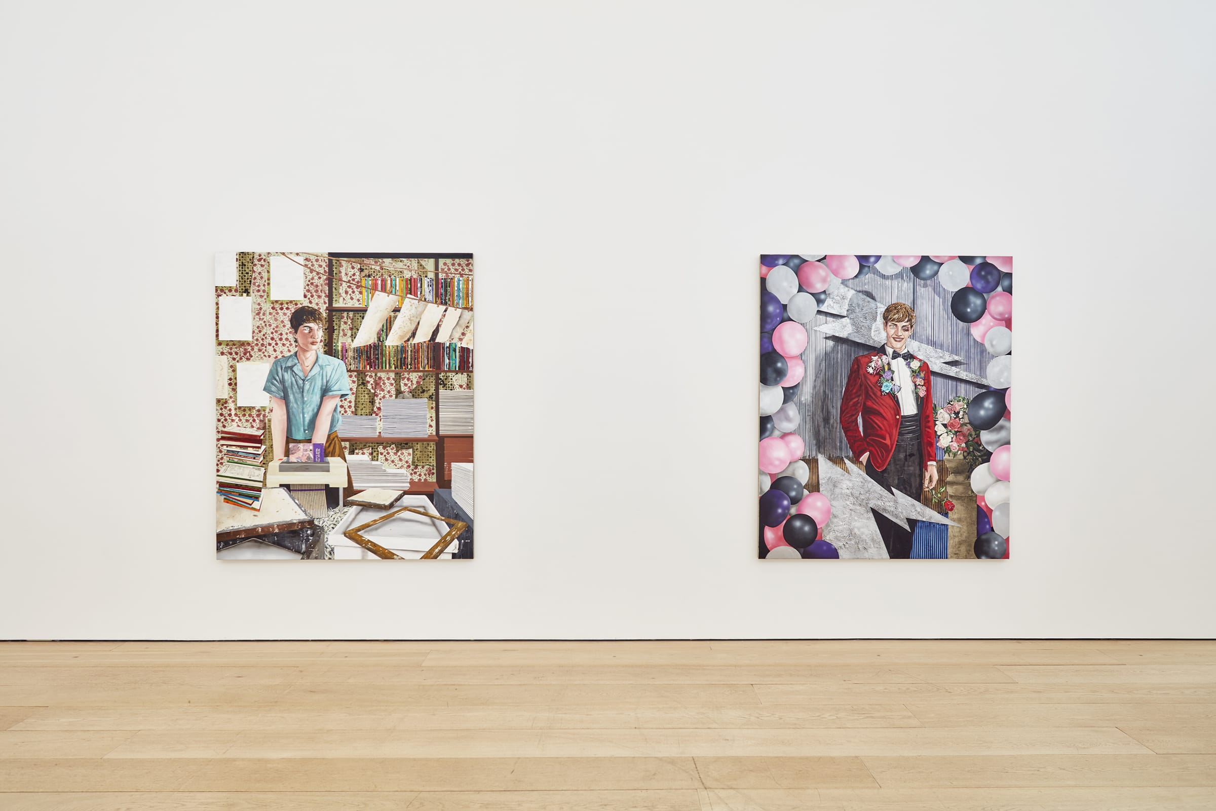 Installation view of Hernan Bas, 'The Conceptualists: Vol. 11', Lehmann Maupin, New York City, 2023. Photograph by Matthew Herrmann. Courtesy of the artist and Lehmann Maupin.