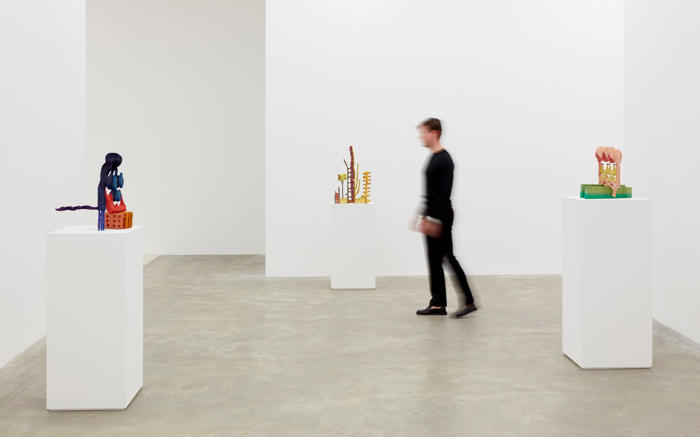 Installation view of Matthew Ronay's exhibition 'Ligatures', Casey Kaplan, New York City, November 2021. Courtesy of the artist and Casey Kaplan, New York City.