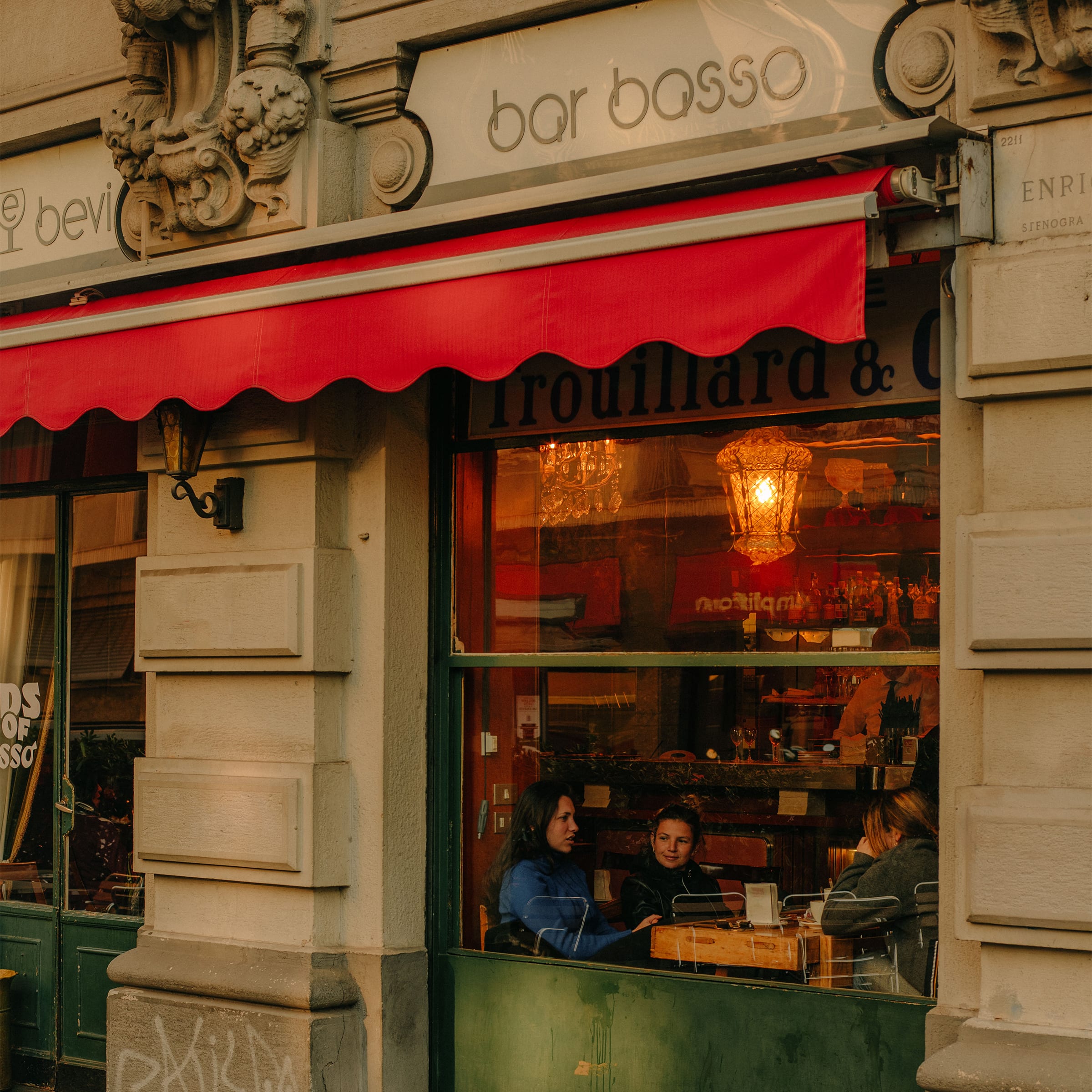 Bar Basso, a famed watering hole for arts professionals, is located in close vicinity to MassimoDeCarlo's Casa Corbellini-Wassermann location. Photography by Julius Hirtzberger for Art Basel.