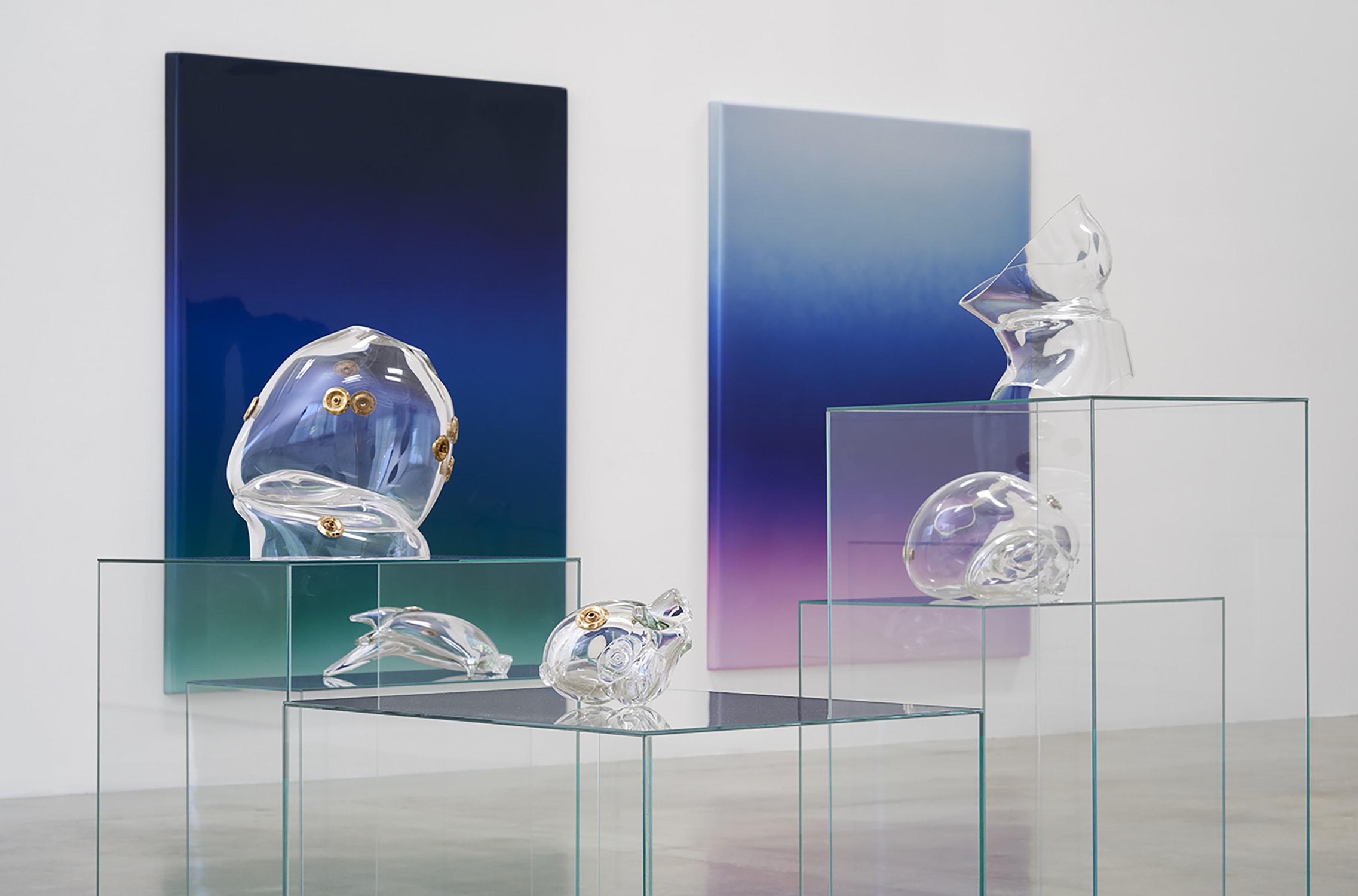 Installation view of Mika Tajima's exhibition ‘You Must Be Free’, Kayne Griffin, Los Angeles, 2022. Photo by Flying Studio, Los Angeles. Courtesy of the artist and Kayne Griffin, Los Angeles.