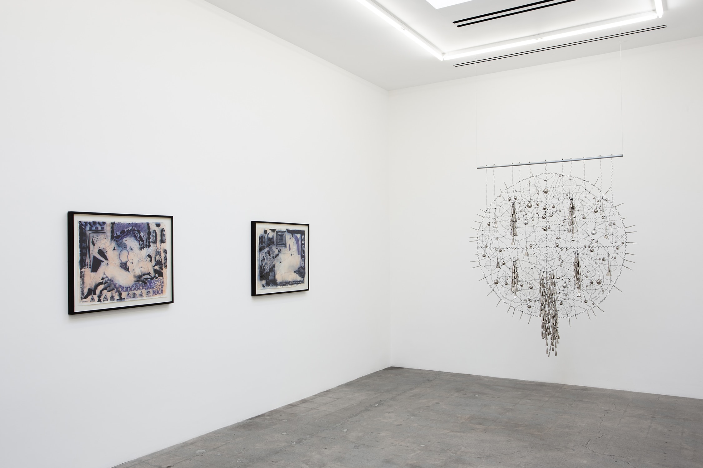 Installation view of the exhibition ‘Snake whisky still life and other stories’, Various Small Fires, Los Angeles, 2022. Courtesy of the artists; Various Small Fires, Los Angeles, Dallas, and Seoul; and Bockley Gallery, Minneapolis.